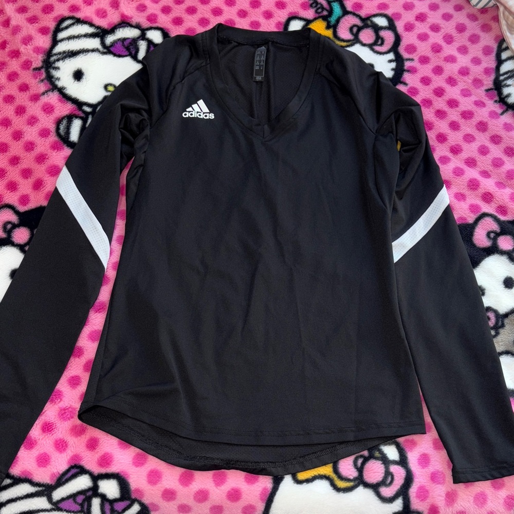 Adidas Black and White Long Sleeve Top